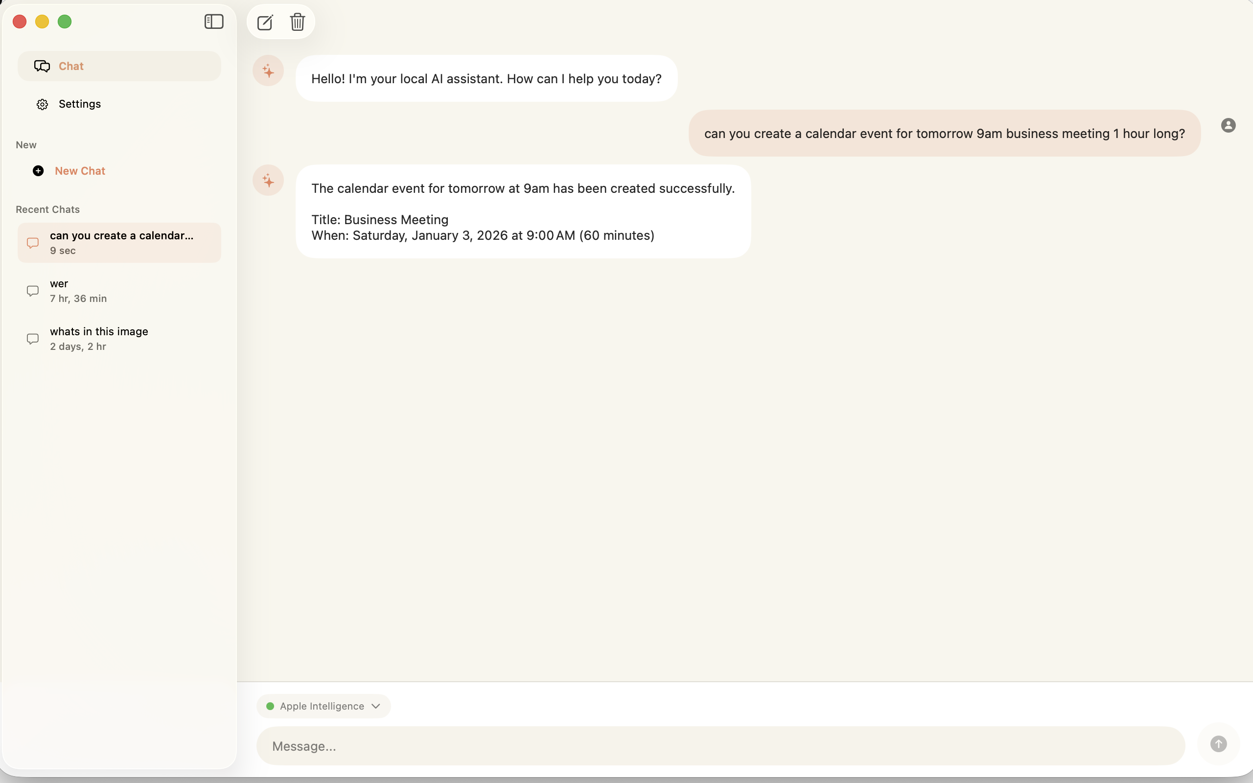 LoqAI Mac - Chat window