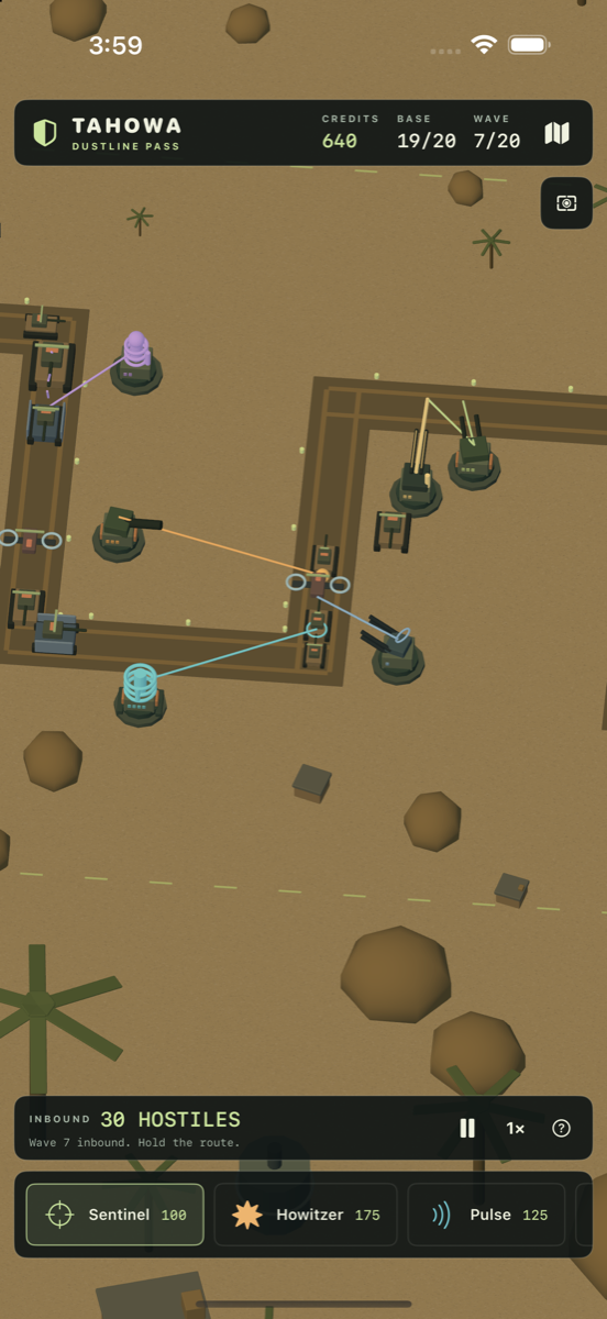Tahowa Defense on iPhone - Battle view