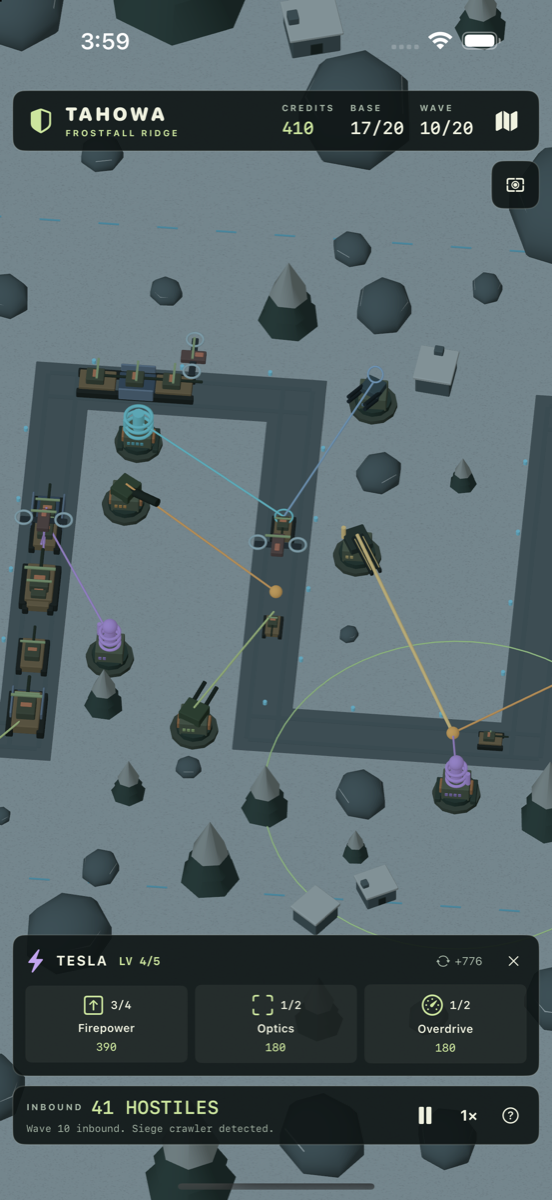 Tahowa Defense on iPhone - Tower inspector
