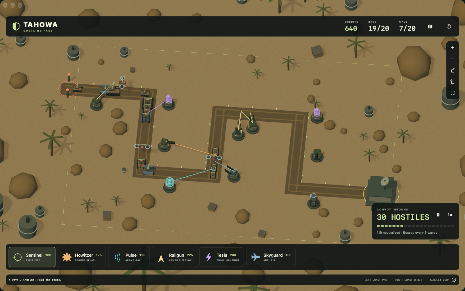 Tahowa Defense on Mac - Dustline Pass battle